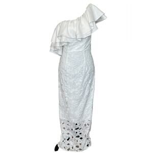 New ~ CHI CHI LONDON  ~Off Shoulder Crochet Maxi Dress US 4 LUX WEDDING